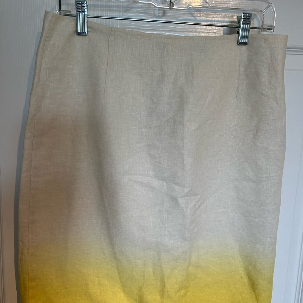 J. Crew Cream Pencil Skirt Knee-Length ombré